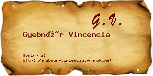 Gyebnár Vincencia névjegykártya